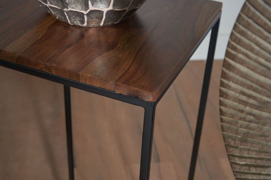 Sky Style - Sheesham massief houten bloementafel set van 3 nesttafel kolomtafel decoratieve kolom