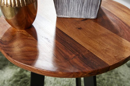 Bijzettafel Sheesham Hout Metalen Industriële bijzettafel