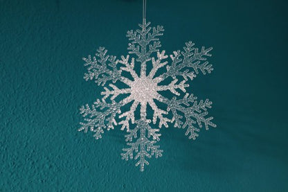 Kunststof sneeuwvlok + glitters- 31 CM- Kerstversiering - Kerstdecoratie- Kerstboom versiering