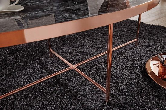 Sky Style Marmerlook Copper Salontafel Ovaal