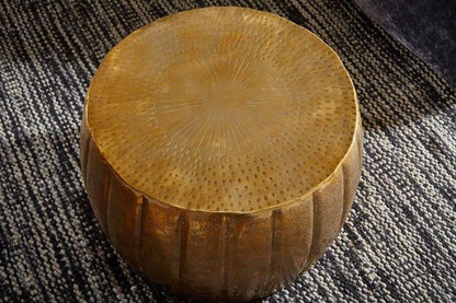 coffee table JAMAL 60x36x60 cm aluminum gold side table oriental round | Flat coffee table metal | Design coffee table modern | Lounge table small table