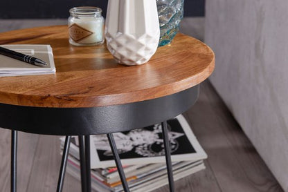 Bijzettafel Sheesham- 43cm x45cm Industrieel