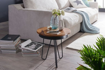 Bijzettafel Sheesham- 43cm x45cm Industrieel