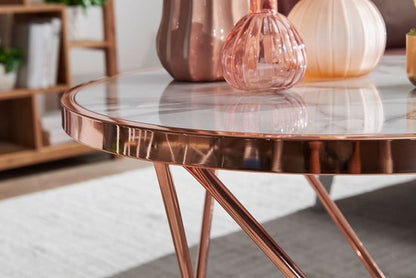 Sky Style Marmer Copper Bijzettafel White