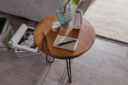 Bijzettafel Sheesham- 43cm x45cm Industrieel