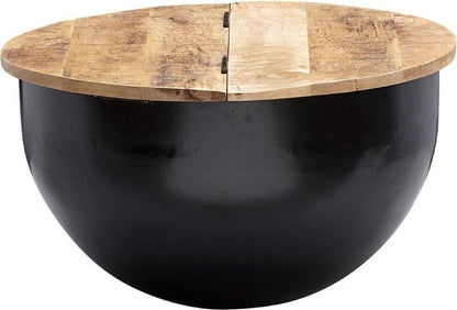 salontafel metaal 60x34x60 cm industriÃ«le stijl rond | Design salontafel met opbergruimte | Moderne salontafel salontafel zwart