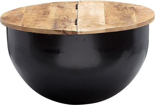 salontafel metaal 60x34x60 cm industriÃ«le stijl rond | Design salontafel met opbergruimte | Moderne salontafel salontafel zwart