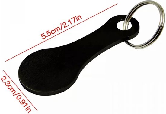 Winkelwagenmunt Sleutelhanger - Metaal - 1 stuk - Grijs