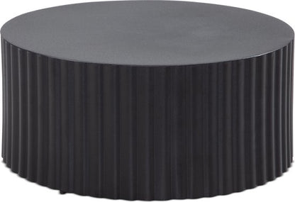 coffee table 67x67x31 cm metal black coffee table round | Design living room table with wave motif | Coffee table iron in slatted look | Small table side table living room modern