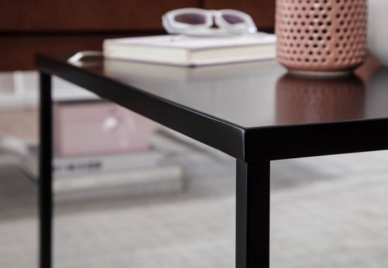 Coffee table Metal 60x60x40 cm Square Coffee Table Black | Living Room Table Industrial | Small Side Table Living Room Table
