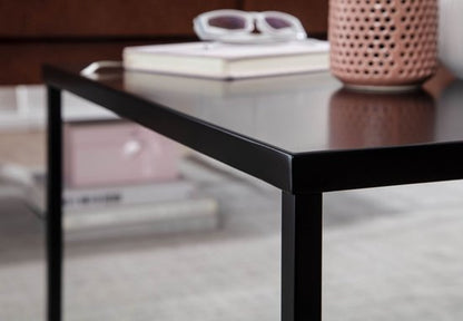 Coffee table Metal 60x60x40 cm Square Coffee Table Black | Living Room Table Industrial | Small Side Table Living Room Table