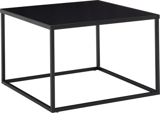 Coffee table Metal 60x60x40 cm Square Coffee Table Black | Living Room Table Industrial | Small Side Table Living Room Table