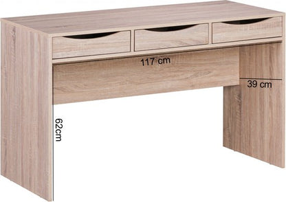 bureau 120 cm Ontwerp kantoor tafel Sonoma eiken moderne jeugd desk 3 laden en opslagruimte te besparen
