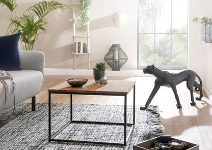 salontafel 60x60x41 cm massief houten metalen salontafel salontafel acacia | IndustriÃ«le kamertafel | Houten tafel, salontafel, massief | Tafel woonkamer