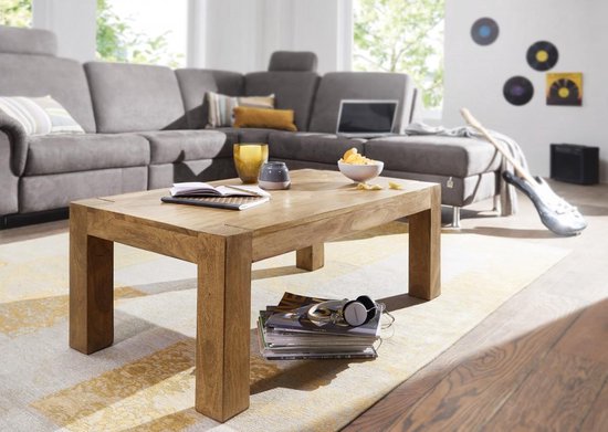 coffee table MUMBAI solid wood acacia 110 cm wide coffee table design natural product country style side table