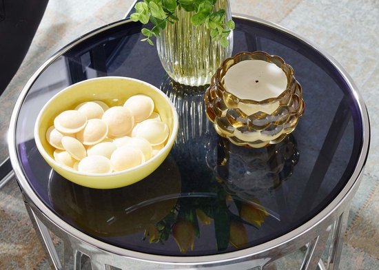 Sky Style Andora Ronde Bijzettafel Glas / Zilver