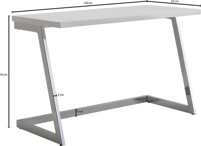 Luxa Luxueus bureau - Luxe Werkplek -Make-up tafel - Wit- Zilveren onderstel