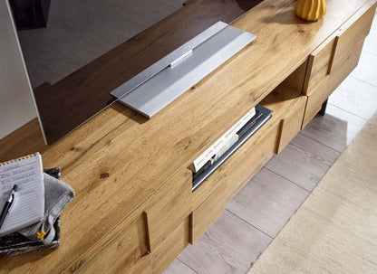 lowboard hout eiken decor 160x46x43 cm TV-dressoir met 2 deuren | Design TV meubel hoog | TV meubel TV meubel modern | TV dressoir woonkamer