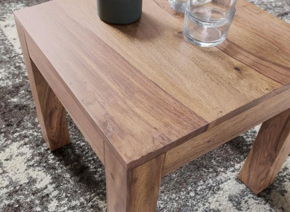 salontafel massief hout acacia 45 cm breed salontafel design bruin landelijke stijl bijzettafel natuurlijk product woonkamermeubels uniek modern massief houten meubelen echt hout vierkant