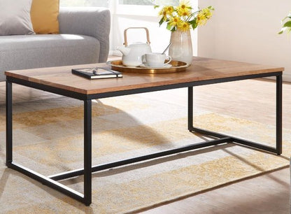 salontafel 110x60x40 cm massief houten metalen salontafel salontafel acacia | IndustriÃ«le kamertafel | Houten tafel, salontafel, massief | Tafel woonkamer