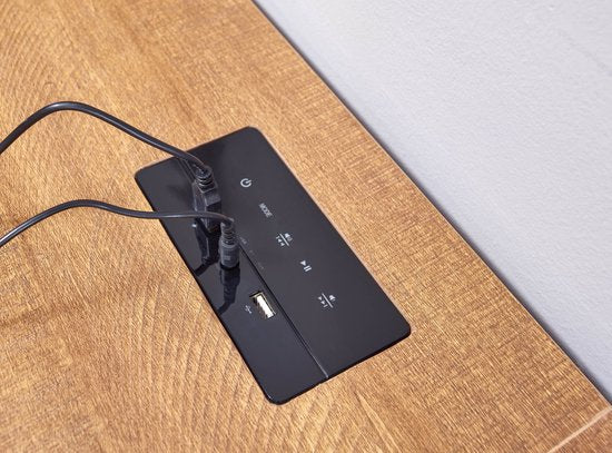 Luxa Luxueus bureau - ingebouwde speaker + bluetooth  - Werkplek -Make-up tafel - Zwart en hout