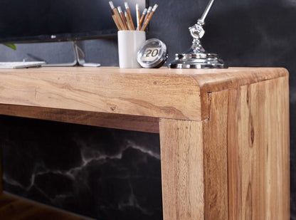 BOHA massief houten acacia-computertafel 140 cm breed echt houten design archief kantoor tafel landelijke stijl