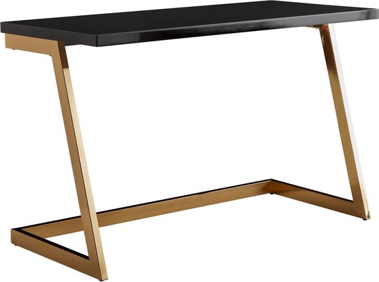 Industrieel Bureau- Mat zwart - Goud