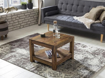 coffee table MUMBAI solid wood Sheesham 60 x 60 cm coffee table design dark brown country style side table