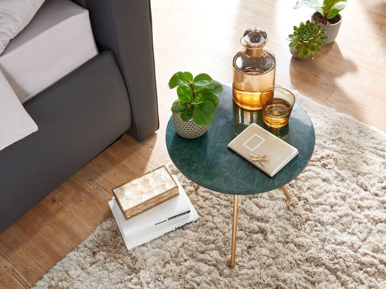 Sky Style - Bijzettafel Echt marmeren salontafel Ø 38 cm ronde woonkamertafel