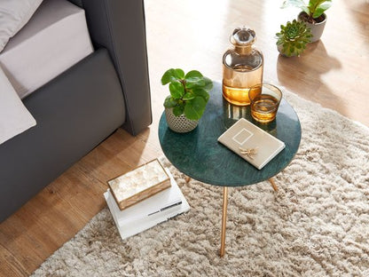 Sky Style - Bijzettafel Echt marmeren salontafel Ø 38 cm ronde woonkamertafel