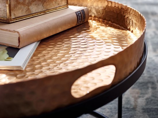 Sky Style- Salontafel set van 2 koperen dienblad tafels - goud - salontafel - rond - modern interieur