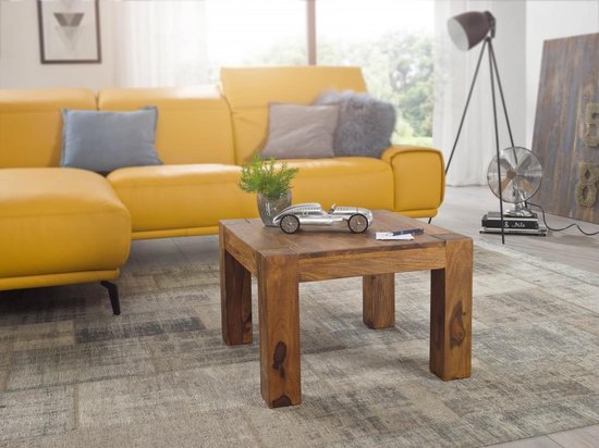 coffee table MUMBAI solid wood sheesham 60 cm wide coffee table design dark brown country house style side table