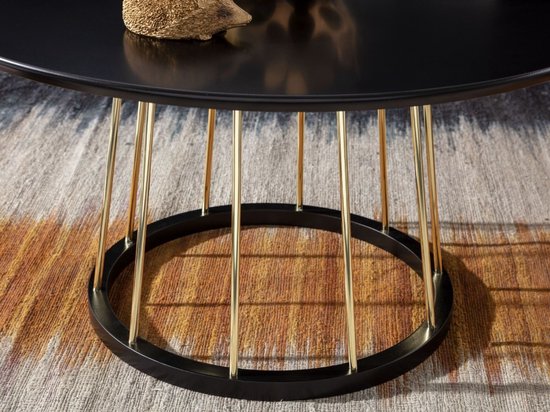 round coffee table 80x80x42 cm black gold coffee table metal modern | Round coffee table Coffee table | Large coffee table | Coffee table lounge table