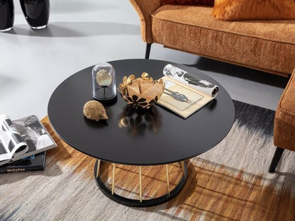 round coffee table 80x80x42 cm black gold coffee table metal modern | Round coffee table Coffee table | Large coffee table | Coffee table lounge table