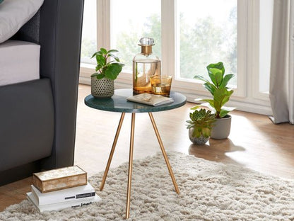 Sky Style - Bijzettafel Echt marmeren salontafel Ø 38 cm ronde woonkamertafel