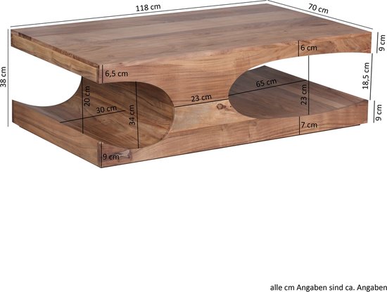 Boha salontafel acacia 118 cm
