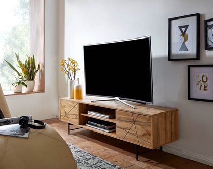 lowboard hout eiken decor 160x45x40 cm TV-dressoir met 2 deuren | Design TV meubel hoog | TV meubel TV meubel modern | TV dressoir woonkamer