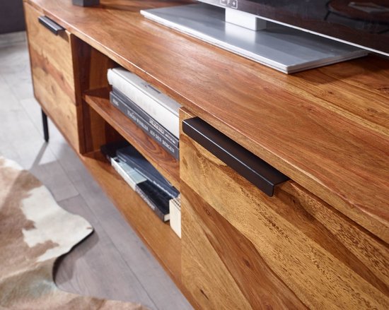 lowboard massief sheeshamhout 147x51x38 cm TV-dressoir met twee deuren | Design TV meubel hoog | TV meubel TV meubel modern | TV dressoir woonkamer