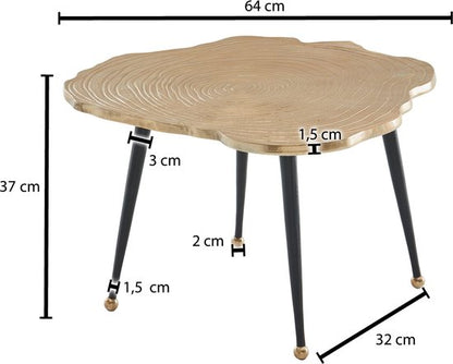 Coffee Table Aluminum Tree Slice 64x64x37 cm Metal Gold Coffee Table | Round Living Room Table | Modern Living Room Table | Small Side Table