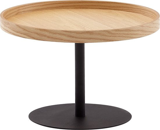 coffee table 61x61x40 cm coffee table wood / metal living room table oak | Design room table modern round | Wooden table coffee table | Table living room