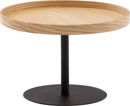 coffee table 61x61x40 cm coffee table wood / metal living room table oak | Design room table modern round | Wooden table coffee table | Table living room
