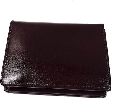 Heren Lederen Billfold Midi Portemonnee - Bruin - 10x13x3 cm