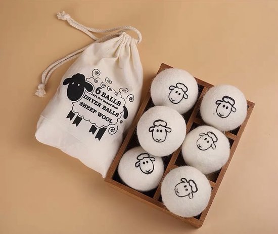 Drogerballen wol - 6 Stuks - XL Duurzame Wasdroger ballen - Was Droger -