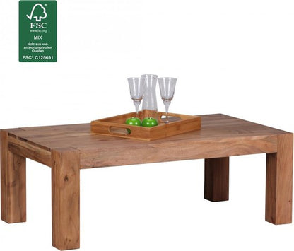 coffee table MUMBAI solid wood acacia 110 cm wide coffee table design natural product country style side table