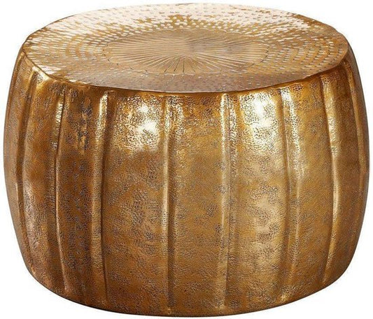 salontafel JAMAL 60x36x60 cm aluminium gouden bijzettafel oosterse rond | Plat koffietafmetaal | Design salontafel modern | Loungetafel kleine tafel