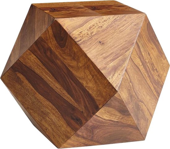 salontafel 57 x 42,5 x 57 cm Sheesham massief houten salontafel modern | Salontafel in ruitvorm | Massief houten tafel woonkamer | Echt houten tafel