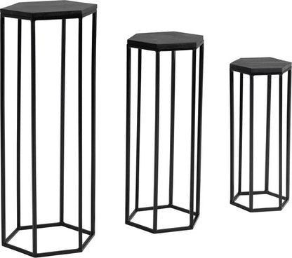 Sky Style - Mango massief houten bloementafel set van 3 nesttafel