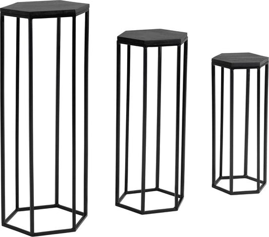 Sky Style - Mango massief houten bloementafel set van 3 nesttafel