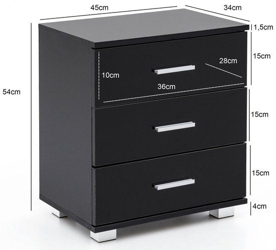 Sky Style Willow Nachtkastje Zwart