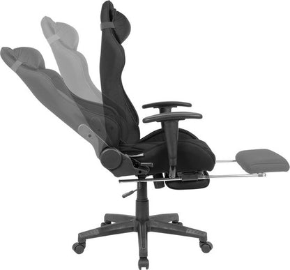 Aces Bureaustoel Zwart- Racer stoel- thuiswerkstoel- Bureaustoel met voetenbank